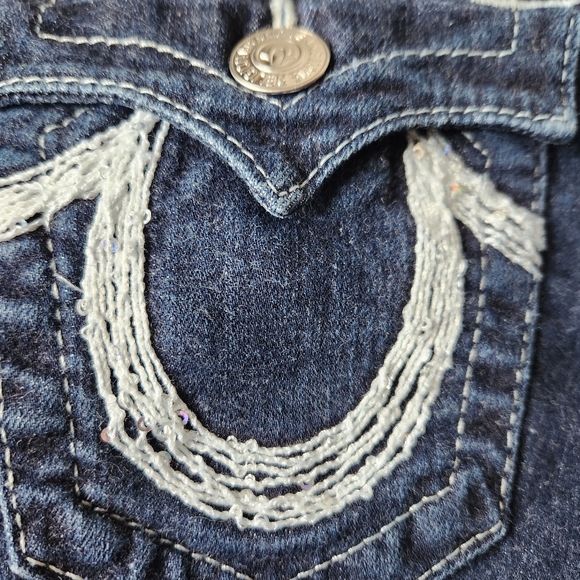 True Religion Hi-Rise Boot Cut Jeans Sequins on Pocket Size 25 - Picture 14 of 16